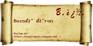 Bozsó Áron névjegykártya