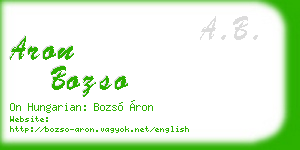 aron bozso business card